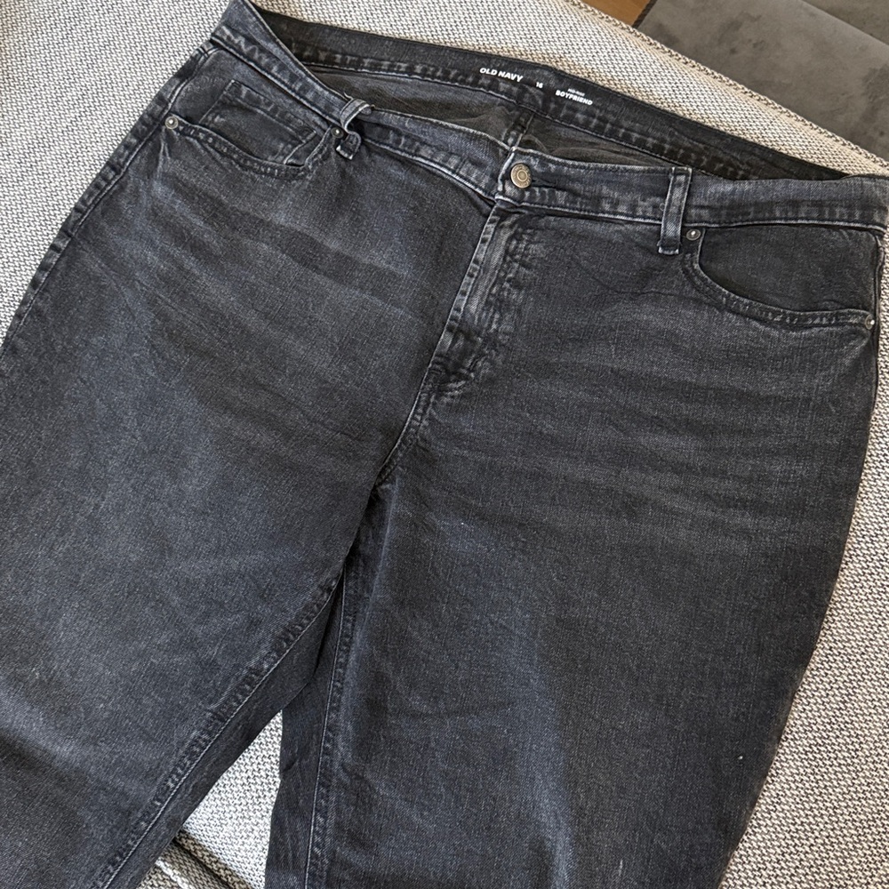 Black Old Navy Boyfriend Midrise Jeans Size 16